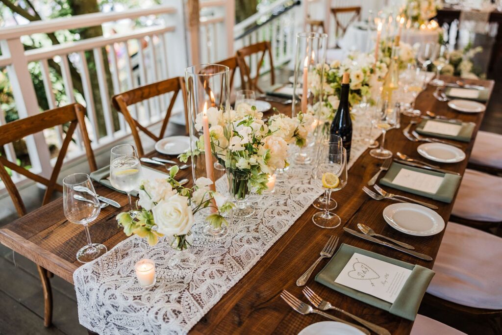 Bedell Cellars wedding reception table design