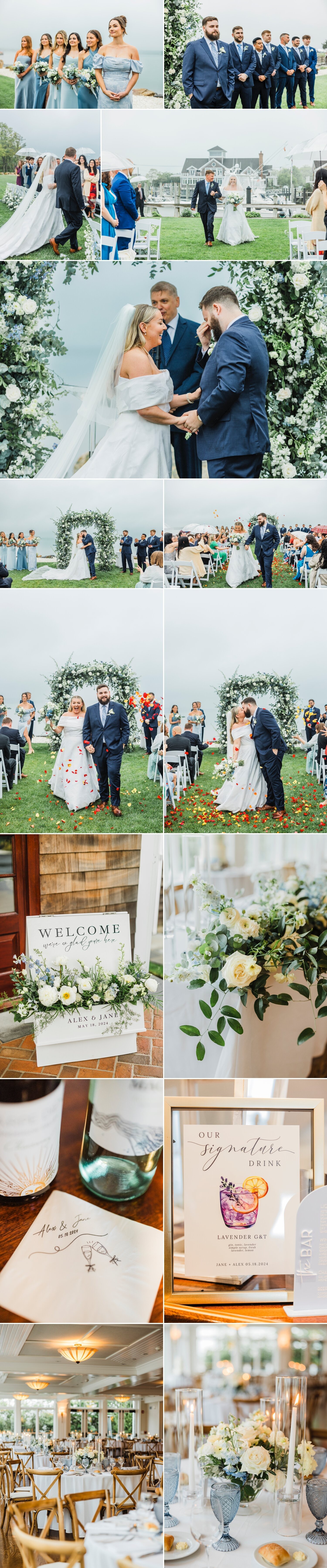 Peconic Bay Yacht Club wedding ceremony.